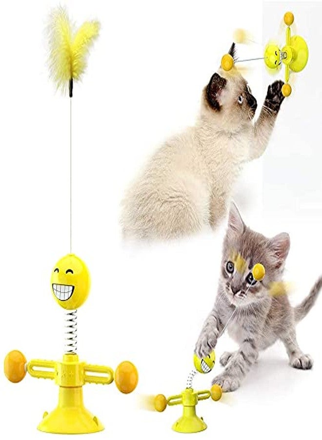 kartfury Interactive Cat Toys 4 in 1 Creative Cat Teaser Feather Suction Toy - Image 1